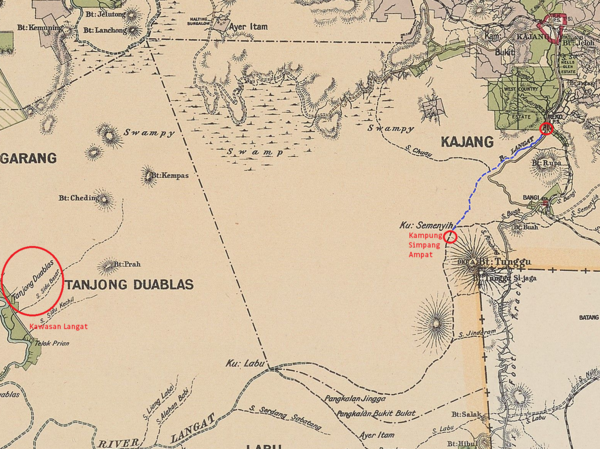 Peta Rekoh-Bangi-Tanjong Duablas, 1904