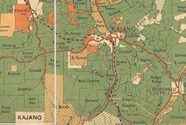 Peta sekitar Sungai Ramal Estate, 1929