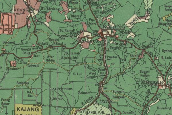 Peta sekitar Sungei Ramal Estate 1950