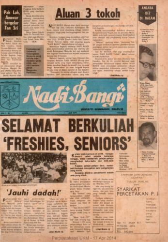 Keluaran sulung Nadi Bangi, 1 Jun 1977