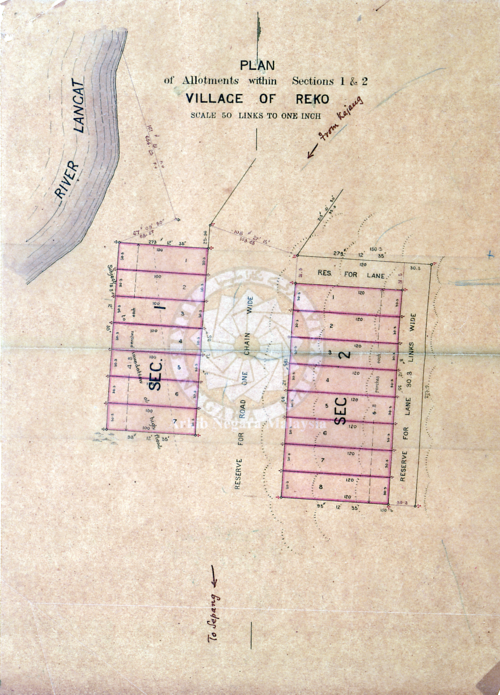 Pelan tanah Kampung Reko, 1898