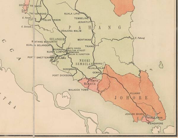 Peta & Sejarah: Jajaran Landasan Keretapi dari Bangkok ke Singapura - 1918