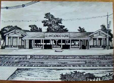 Lukisan stesyen keretapi Kajang jalan Reko