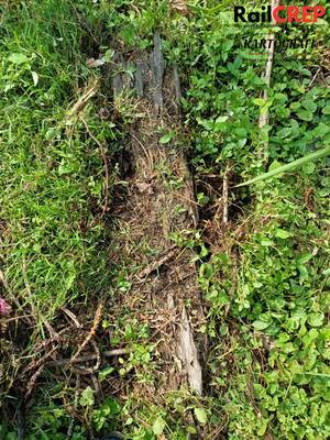 Serpihan "Sleeper" yang terdapat berhampiran lokasi lintasan rata.