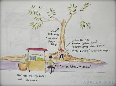 Cina Jual Air Tebu & Mamak Saie