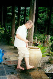It is customary to wash your feet before entering the house.