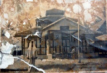 Masjid Bangi sekitar pertengahan 1950-an (gambar asal)