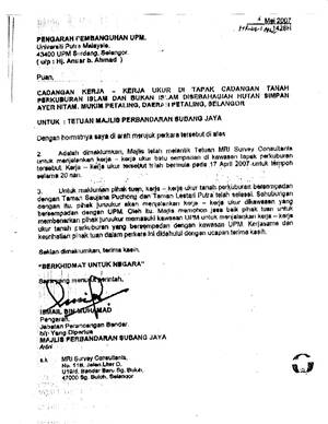 Surat Kebenaran Kerja Ukur daripada MPSJ