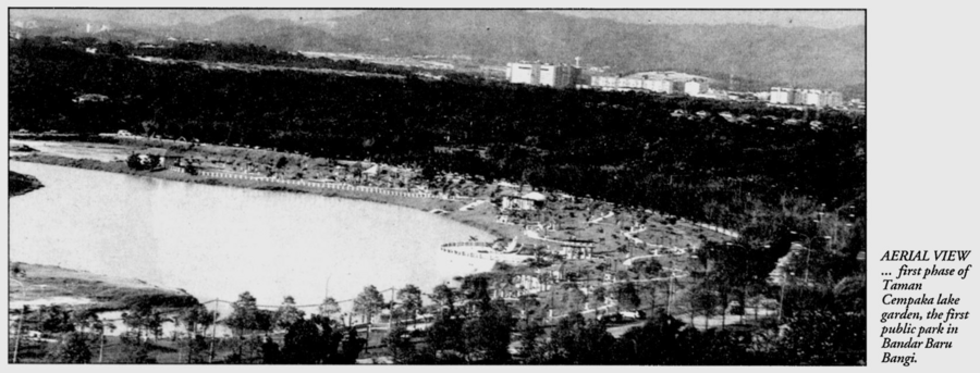 Aerial view ... first phase of Taman Cempaka lake garden