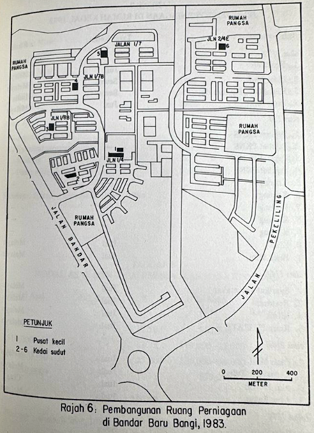 Rajah 6: Pembangunan Ruang Perniagaan di Bandar Baru Bangi, 1983.