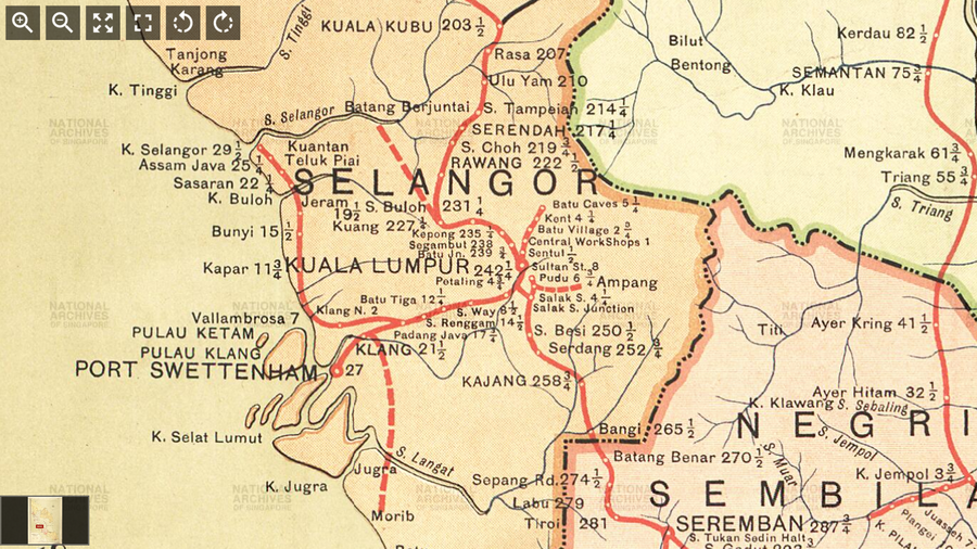 Sketch Map of Federated Malay States Railways, 1913, and their Connections