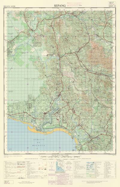 Malaysia, Negri Sembilan, Selangor, Sepang, Series: L7010, Sheet 102, 1963, 1:63 360