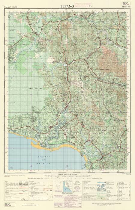 Malaysia, Negri Sembilan, Selangor, Sepang, Series: L7010, Sheet 102, 1963, 1:63 360