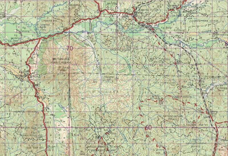 Peta Topografi Hutan Simpan Bukit Tunggul, 1963
