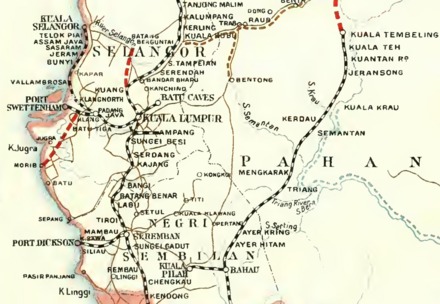 Peta landasan keretapi Selangor, 1914
