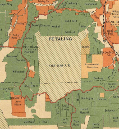 Peta Hutan Simpan Ayer Itam, tahun 1929
