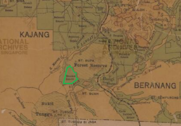 Ladang Broome, ditandakan hijau dalam peta tahun 1913