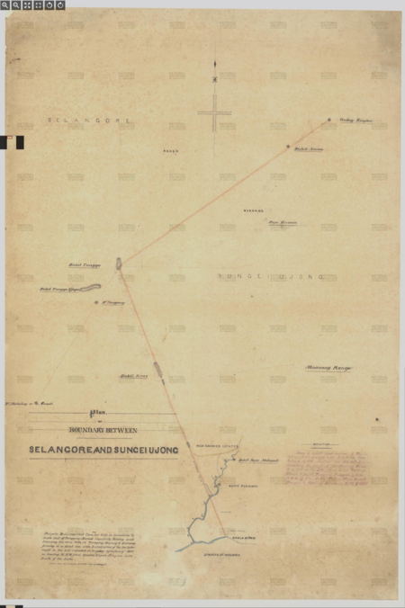 Plan Of Boundary Between Selangore And Sungei Ujong