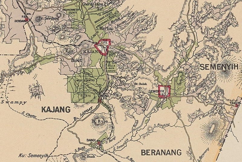 Kawasan perladangan sekitar Kajang-Rekoh-Bangi-Semenyih, 1904