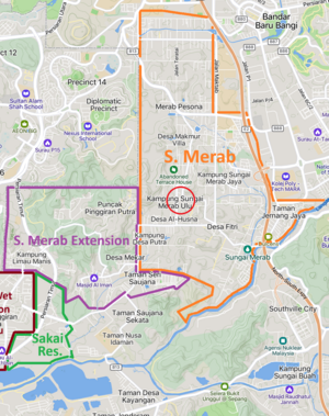 Peta lokasi Kampung Bangkahulu, Sungai Merab Ulu, 2025