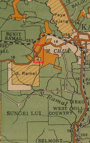 Lokasi tapak, berdasarkan peta tahun 1926