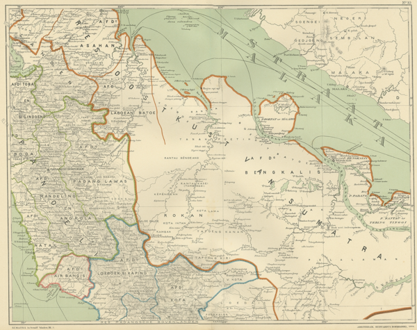 Peta sebahagian Sumatera dan Tanah Melayu, 1900-an