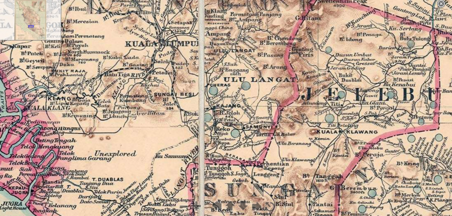 Peta Ulu Langat, termasuk Klang dan Jelebu, 1898